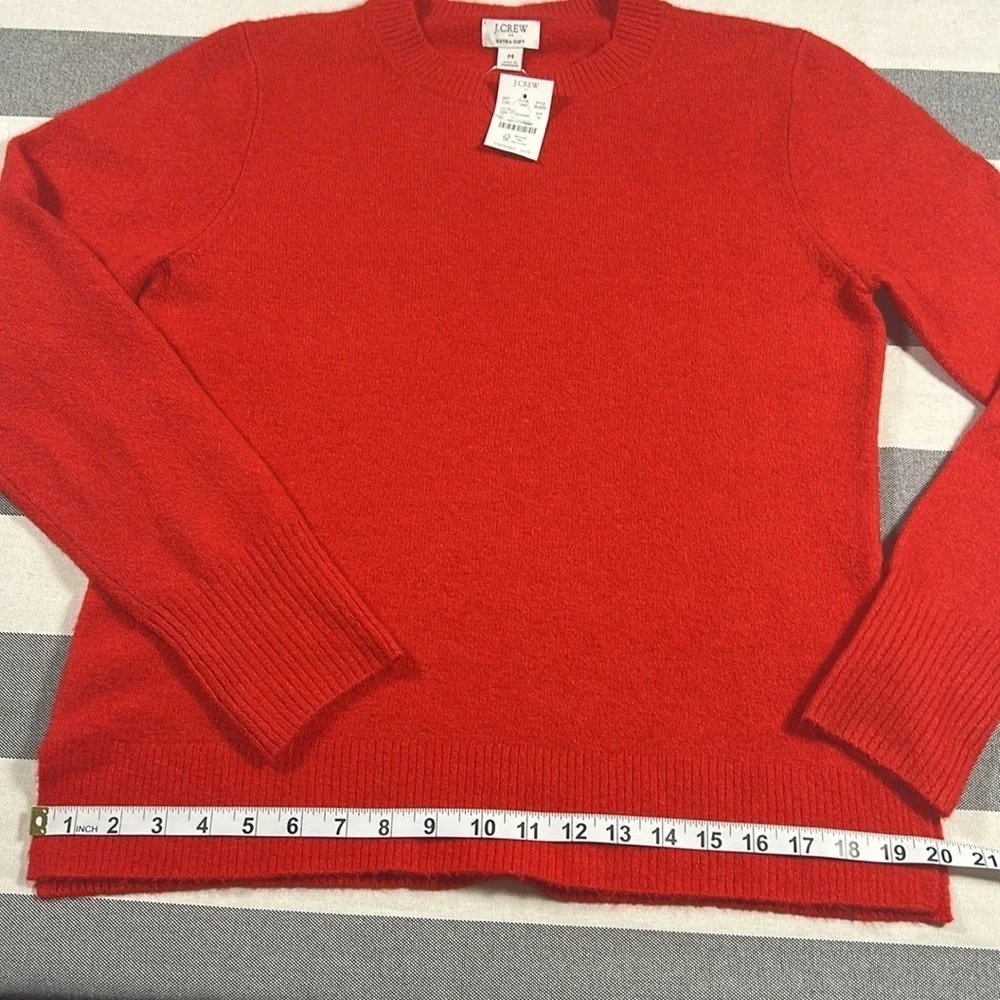 J.Crew Extra Soft Wool Blend Sweater Women M Red Merino Alpaca Crewneck NWT